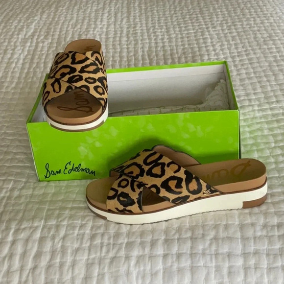 Sam Edelman Audrea Sandal, nude leopard size 8.5 M *pre-owned* - Picture 1 of 5